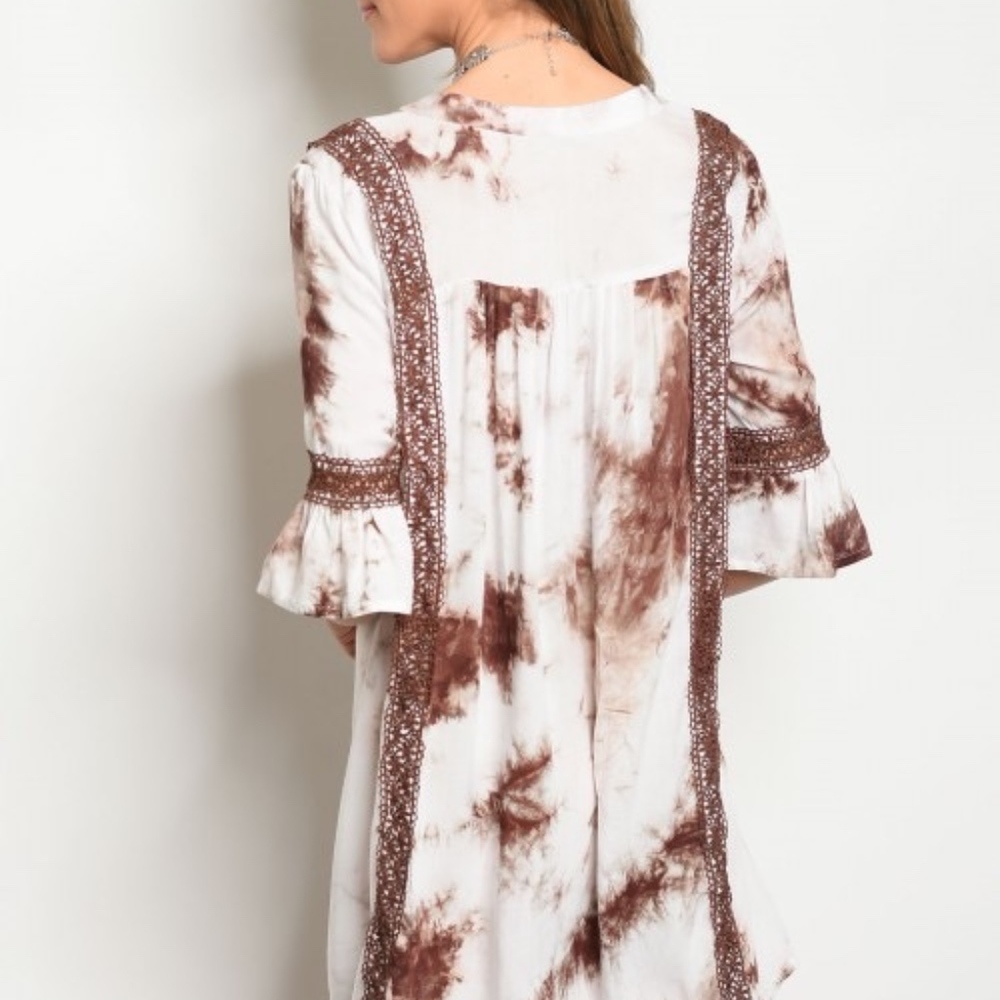 Sexy & Flirty Tie dye Boho mini Crochet dress - Picture 4 of 11